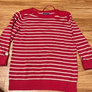 Karen Scott red and gold sweater medium